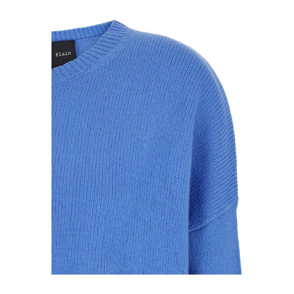 Plain Units Blauwe Crewneck Cashmere Sweater Blue Dames