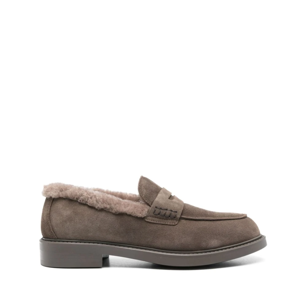 Doucal's Gray Loafers, Female, 3 Uk, Casual Grey Loafers With Rubber Sole