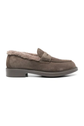 Casual Grå Loafers med Gummisula