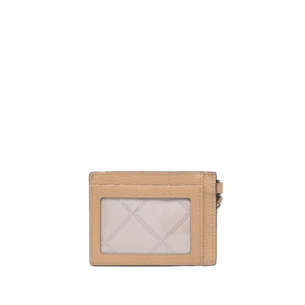 Michael Kors Kleine portemonnee met ketting van geperforeerd leer Brown Dames