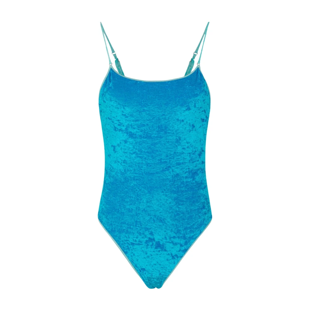 Me-Fui Blauwe Chenille Monokini Badpak Blue Dames