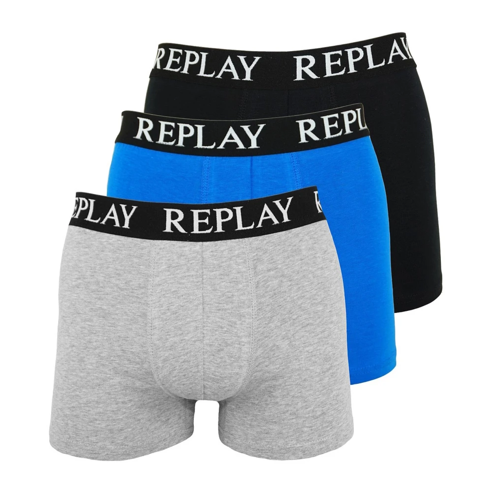 Replay Sporty Boxer Trunks 3-Pack Basic Logo Multicolor Heren