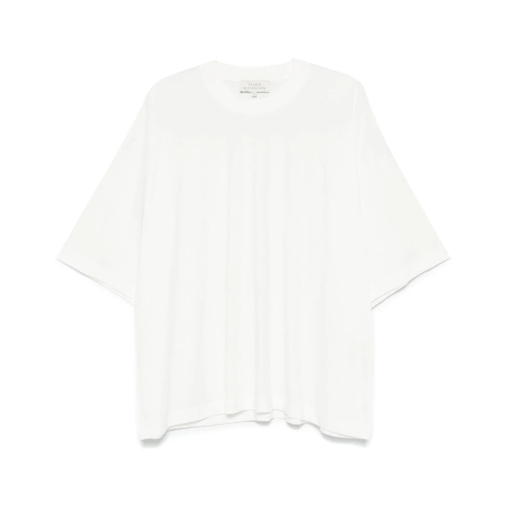 Studio Nicholson Witte Katoenen Crew Neck T-shirt White Heren