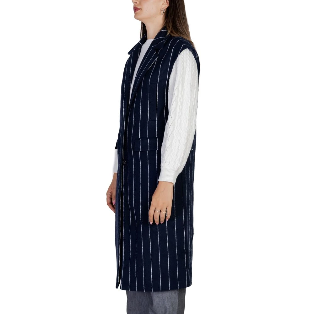 Ichi Blauwe Dames Herfst Winter Jas & Mantel Blue Dames