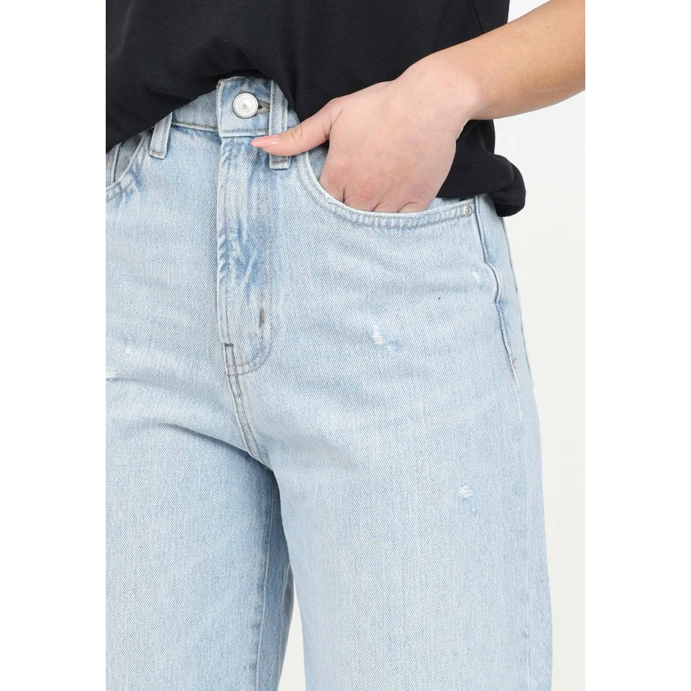 Only Lichtblauwe Straight Fit Denim Jeans Blue Dames