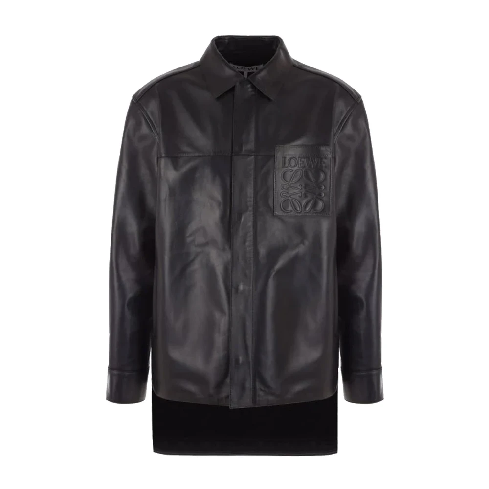 Loewe Zwarte leren jas voor mannen Black Heren