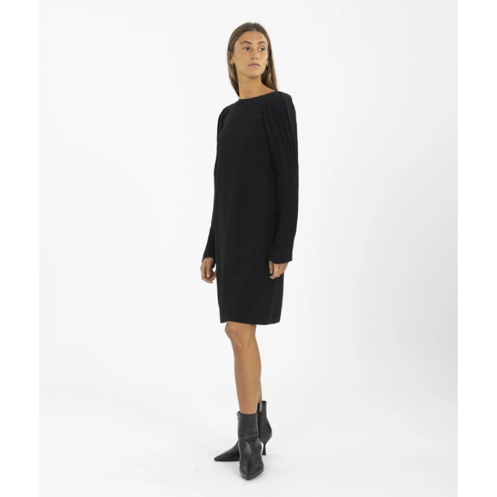 N21 Korte jurk met boothals en open rug Black Dames