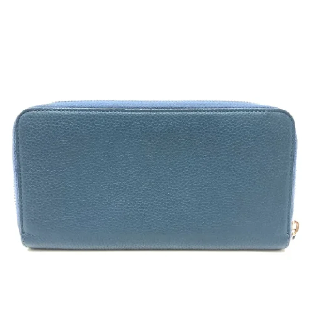 Dior Vintage Pre-owned Leather wallets Blue Heren