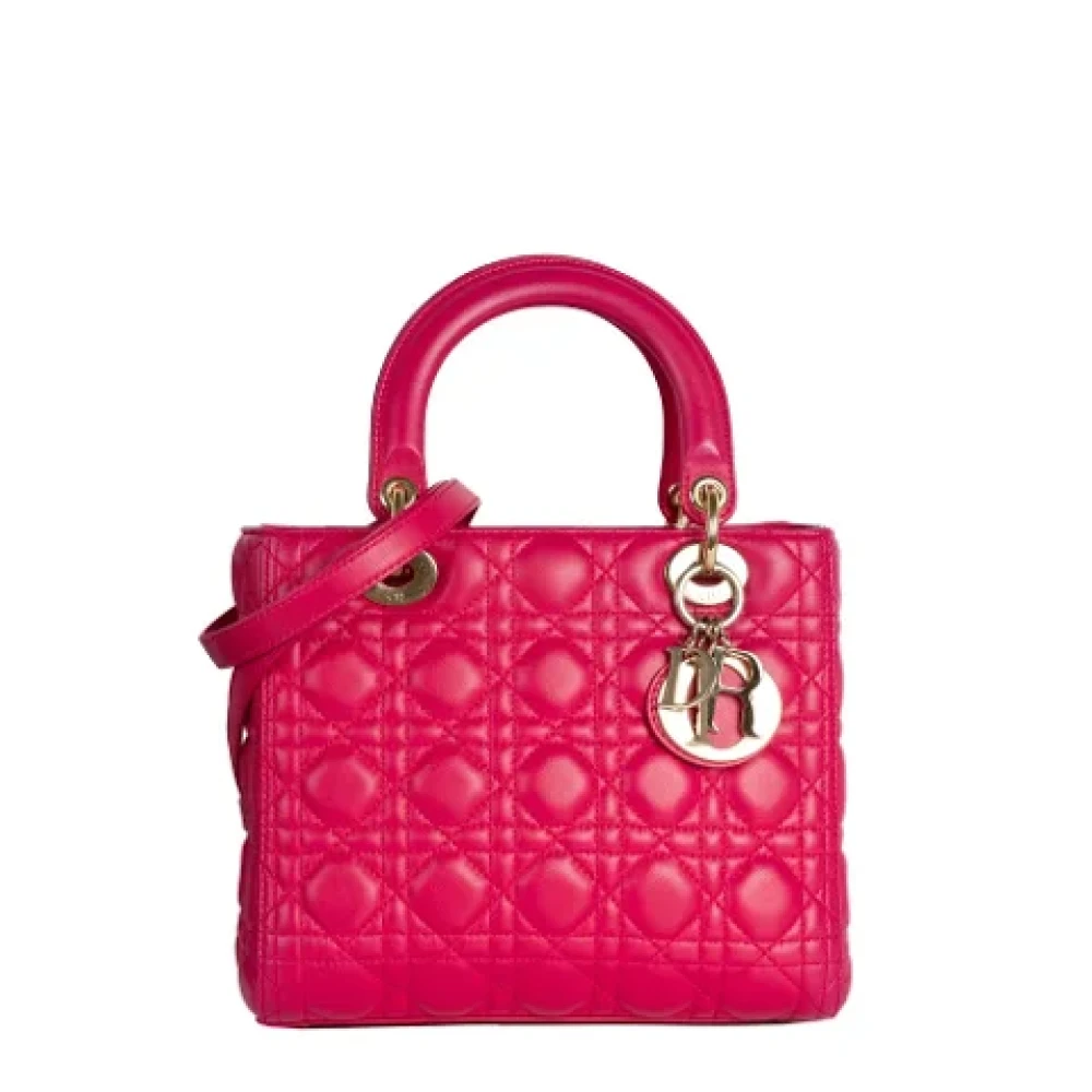 Dior Vintage Pre-owned Leather dior-bags Pink Dames