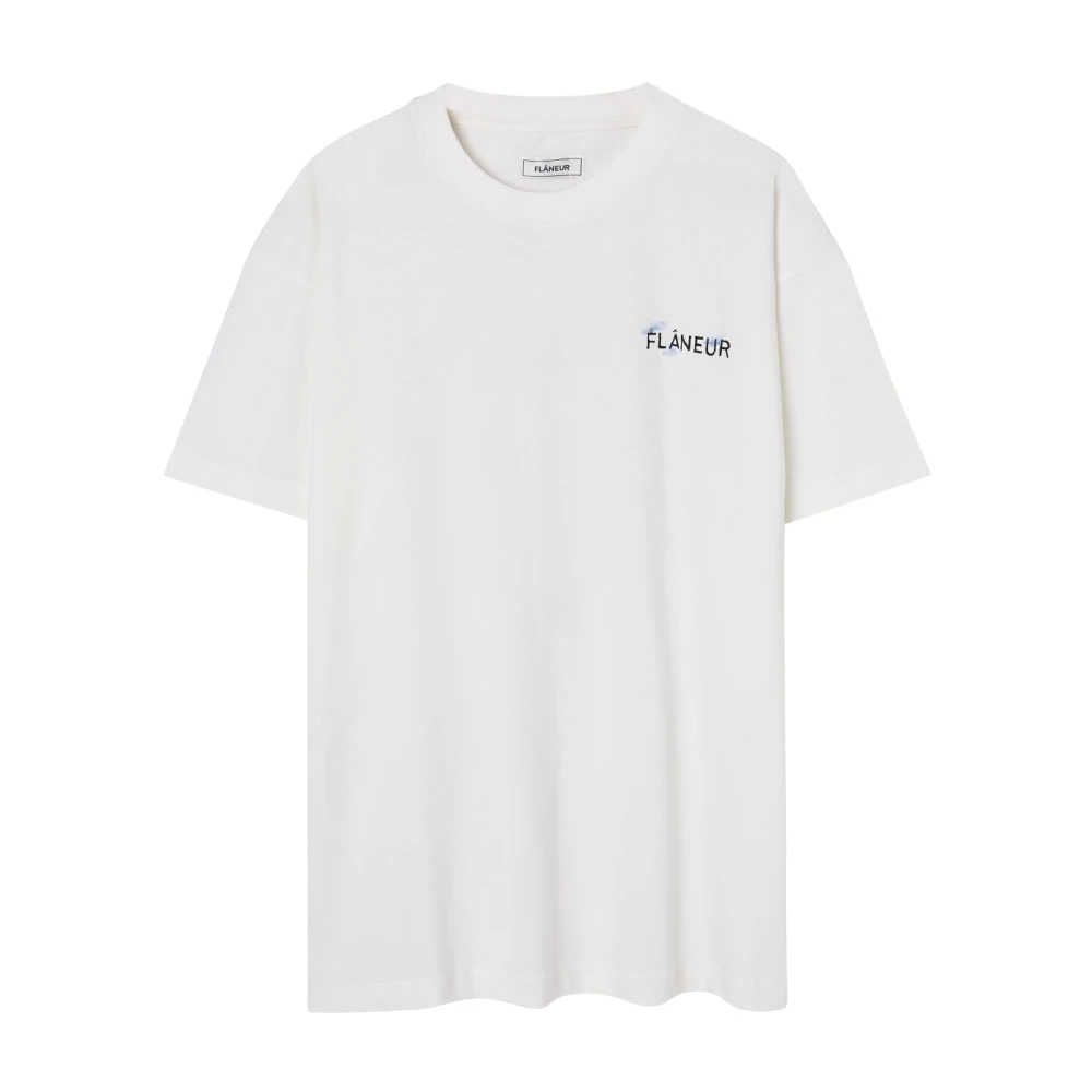 Flâneur Gedrukt wit overhemd White Heren