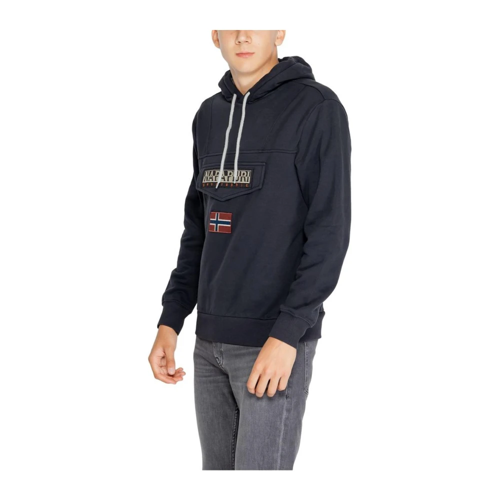Napapijri Zwarte Katoenmix Sweater Heren Collectie Black Heren