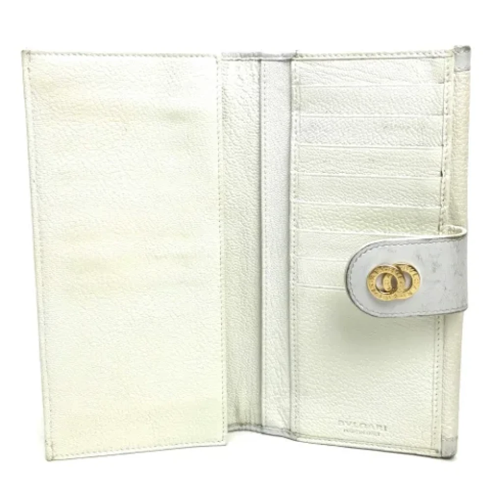 Bvlgari Vintage Pre-owned Leather wallets White Dames