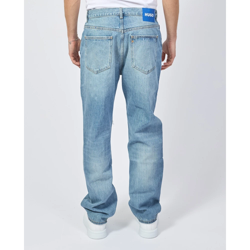 Hugo Boss Blauwe Baggy Nate Denim Jeans Blue Heren