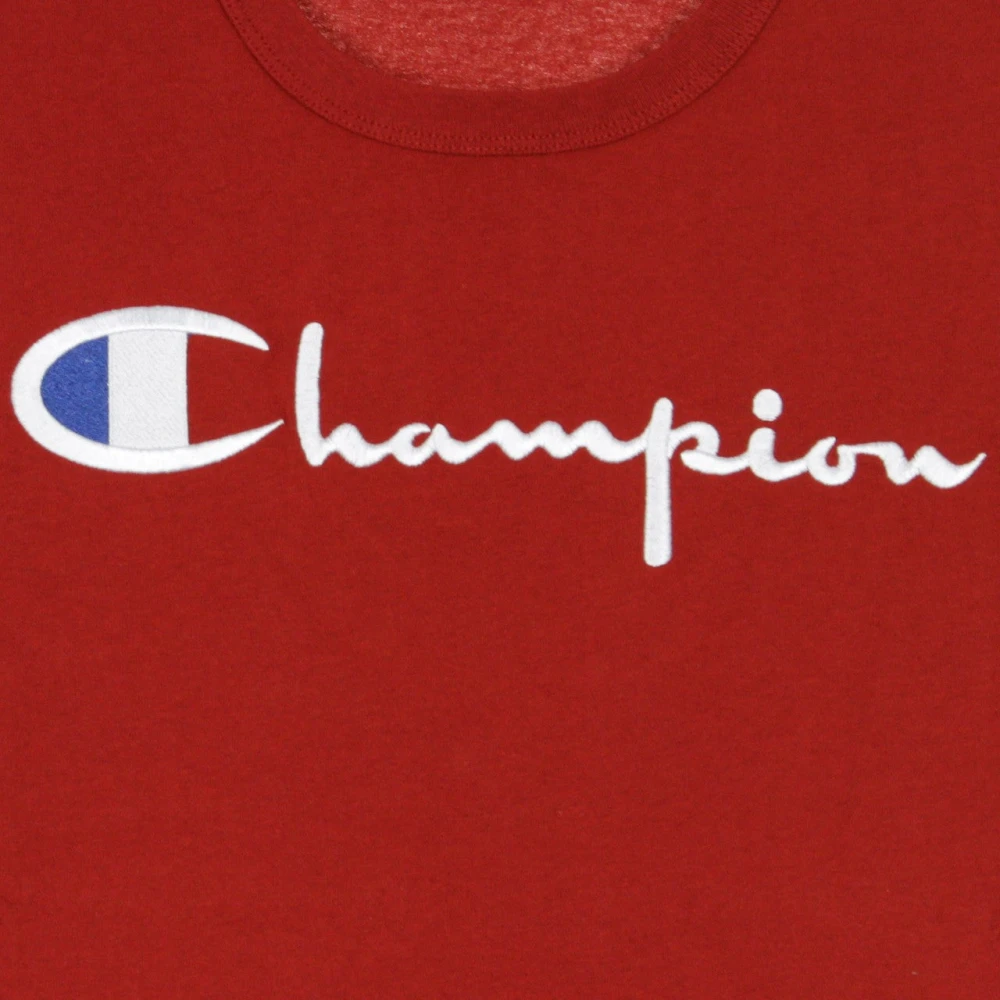 Champion Donkerrode Crewneck Tee T-Shirt Red Heren