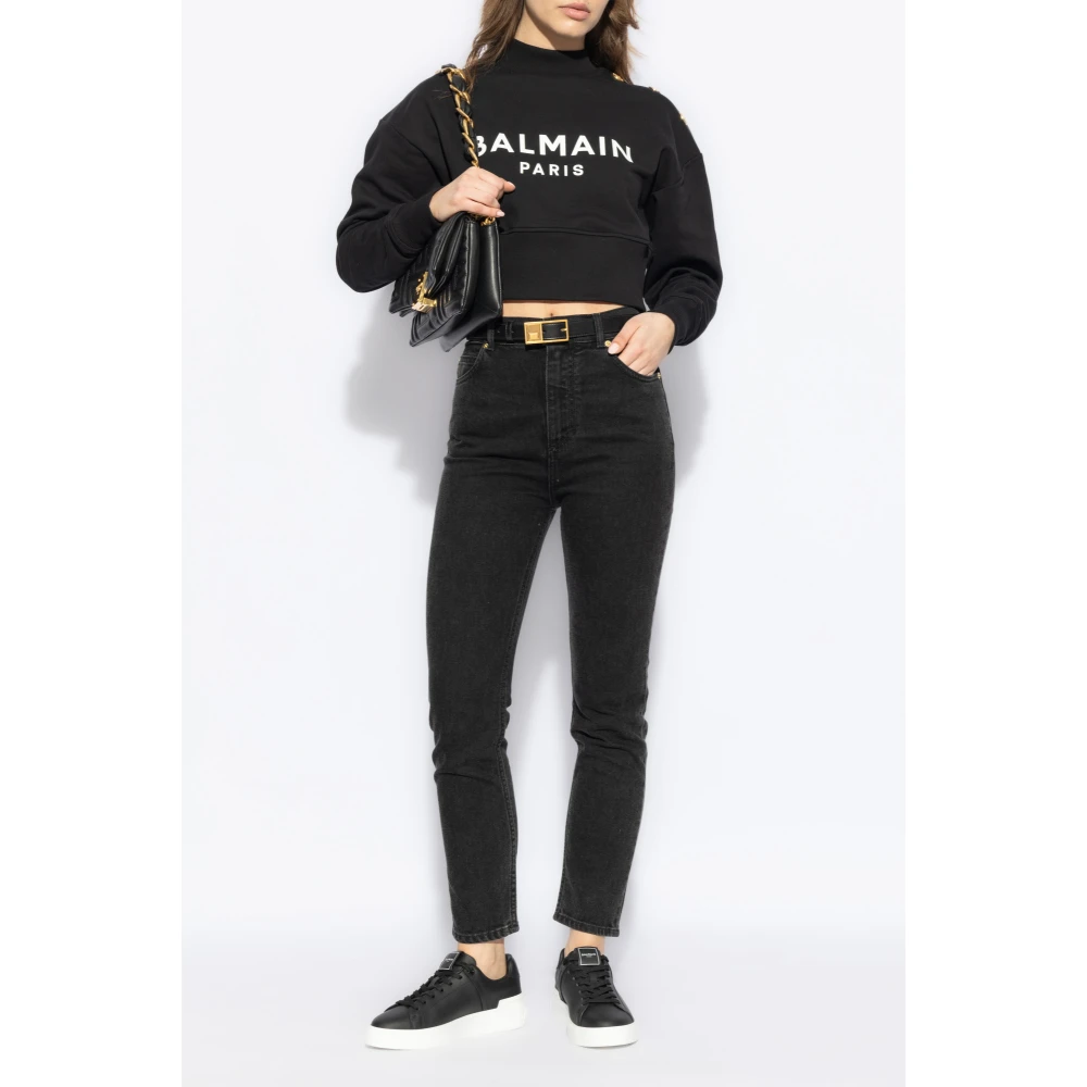 Balmain Sweatshirt met logo Black Dames