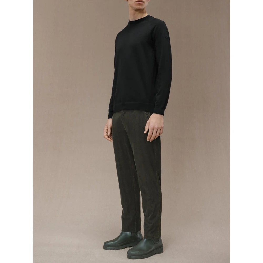 RRD Amos Katoenen Ronde Gebreide Pullover Black Heren