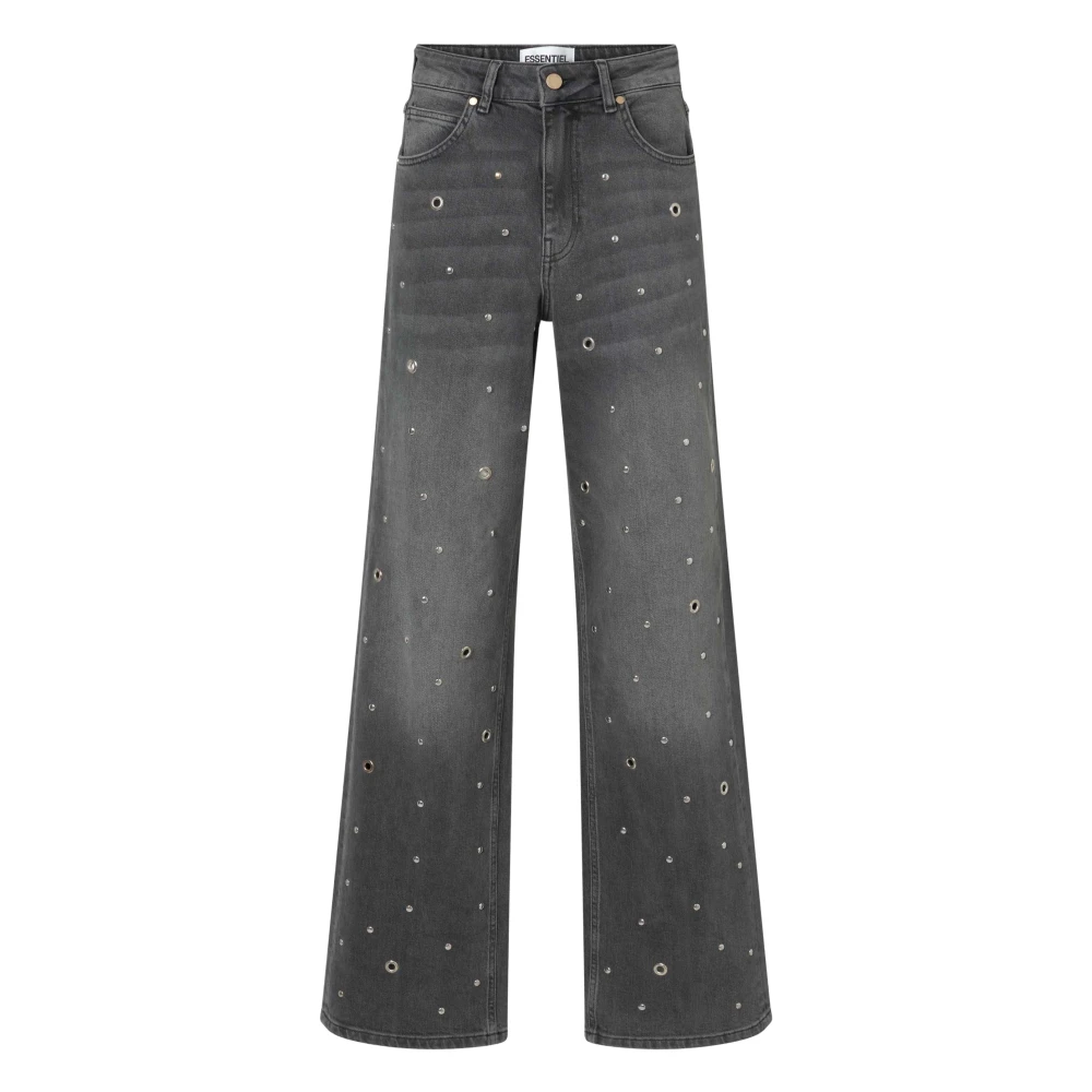 Essentiel Antwerp Versierde Straight Leg Jeans Black Dames