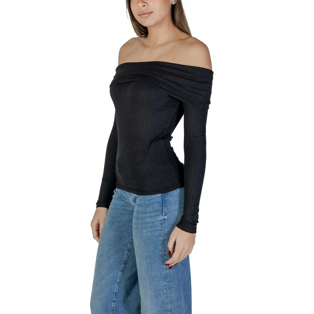 Jacqueline de Yong Zwarte Viscose Tops & T-Shirt Black Dames
