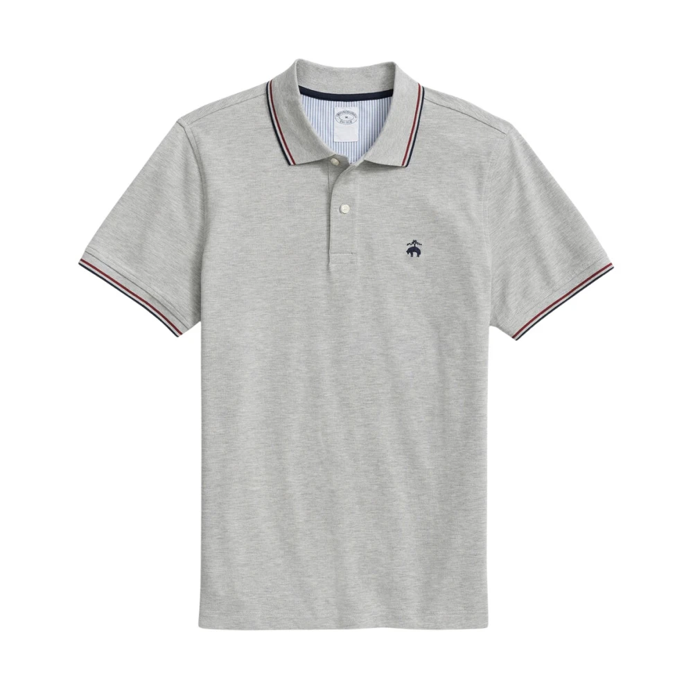 Brooks Brothers Lichtgrijze Golden Fleece Supima Polo met Tip Gray Heren