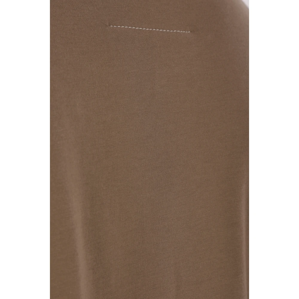 MM6 Maison Margiela Bruine Oversized Katoenen T-shirt met Logoprint Brown Heren