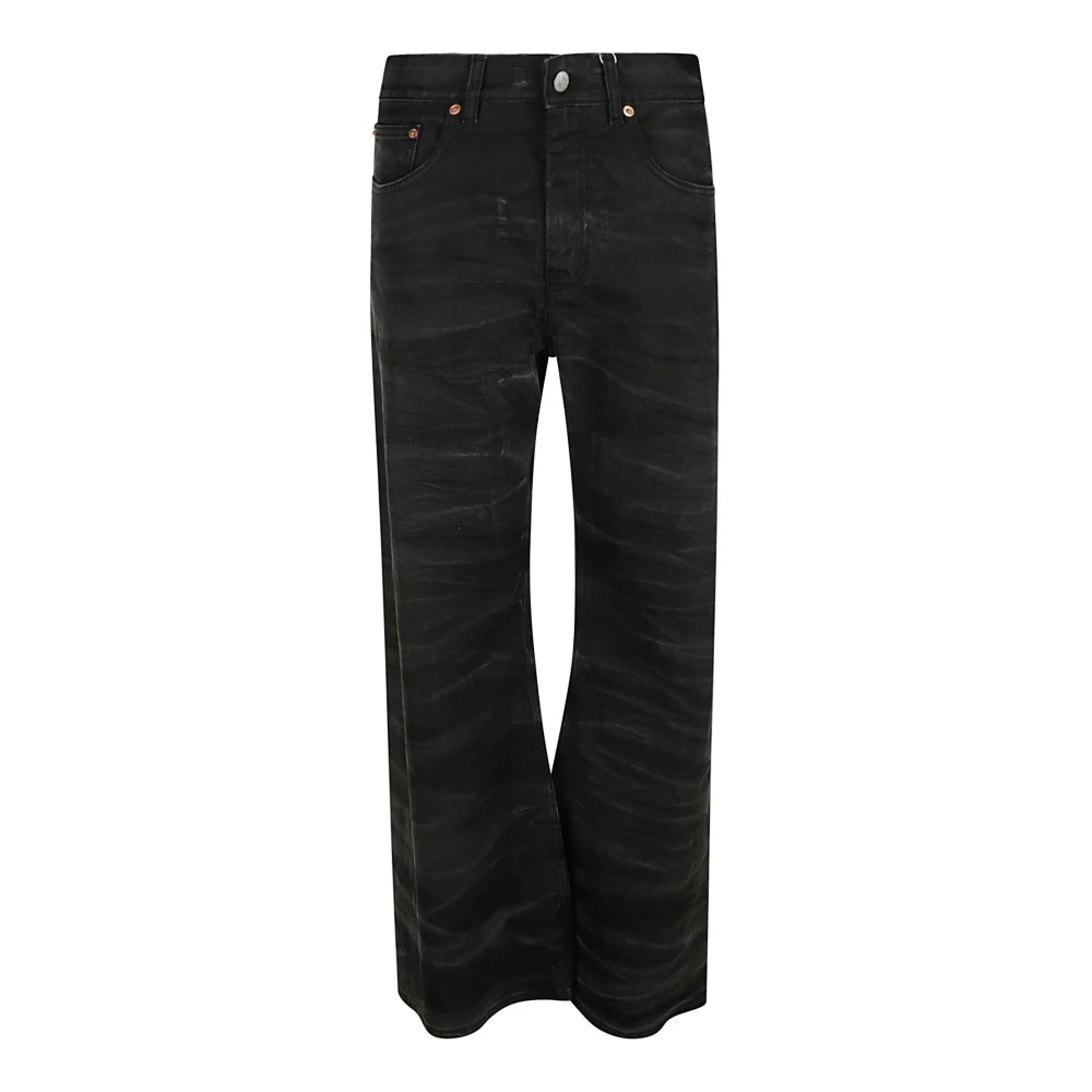 Maison Margiela Flared Jeans met lage taille Black Dames