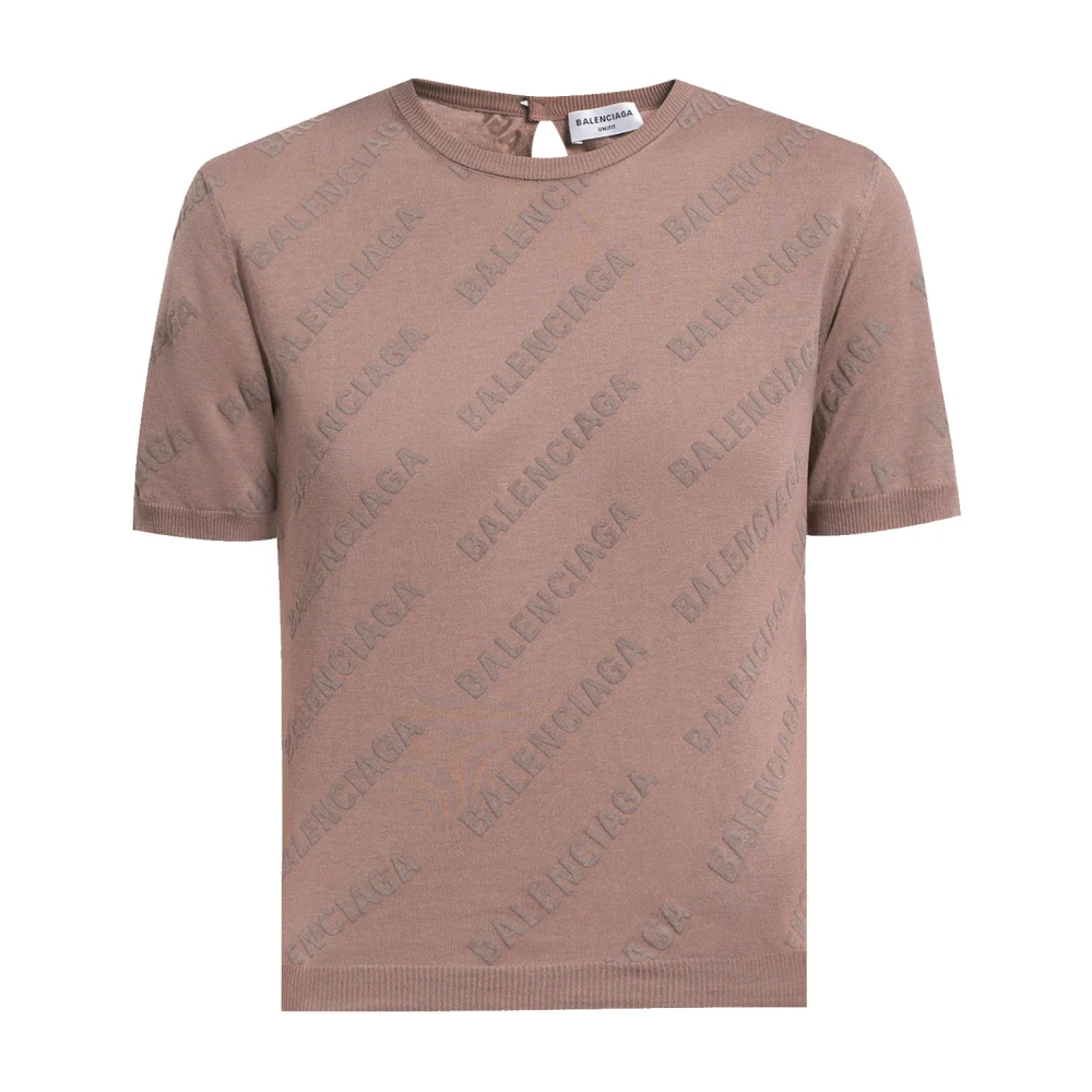 Balenciaga Lyxig Brun Stickad Top för Kvinnor Brown, Dam