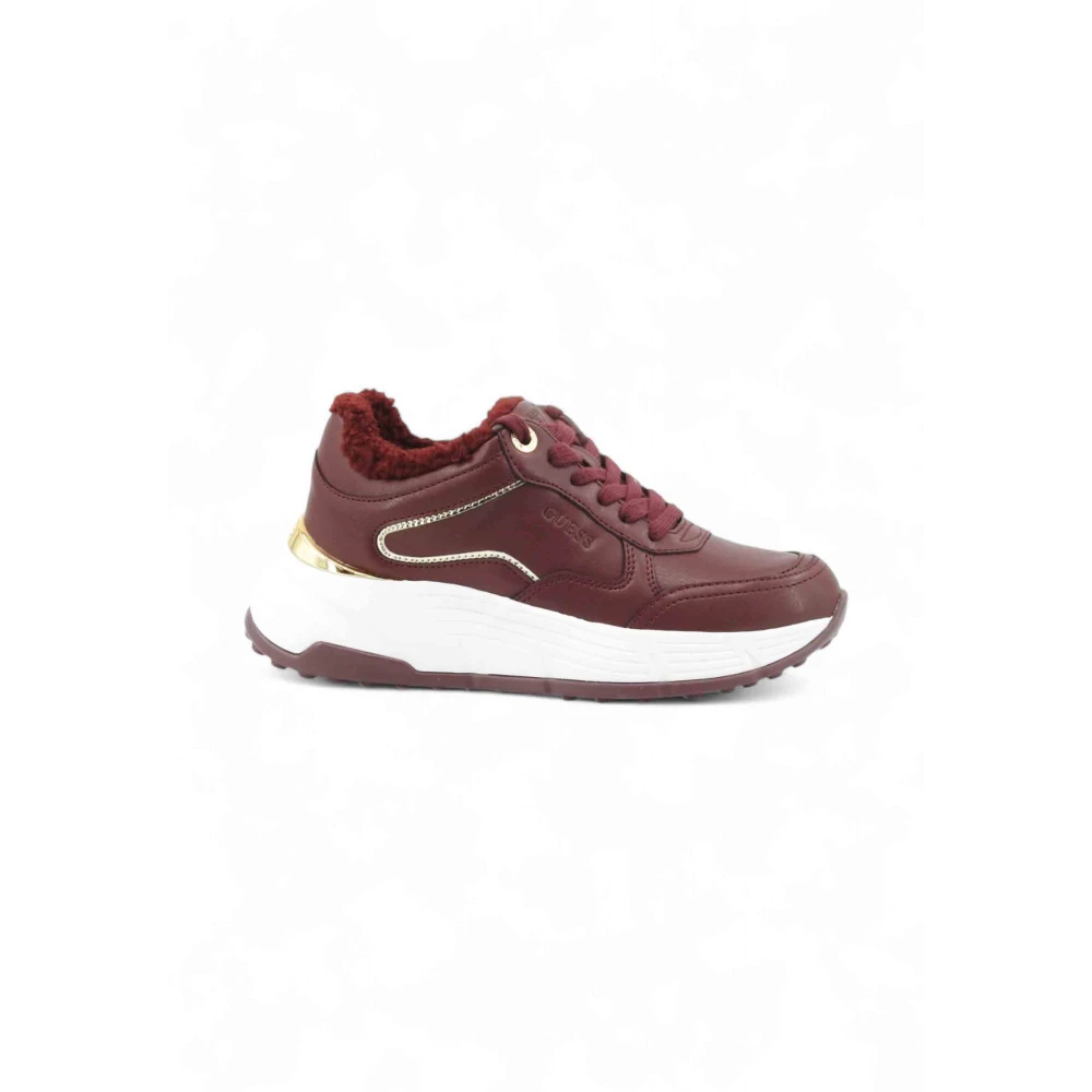 Guess Farrea Faux Fur Sneaker Dames Schoenen Rood