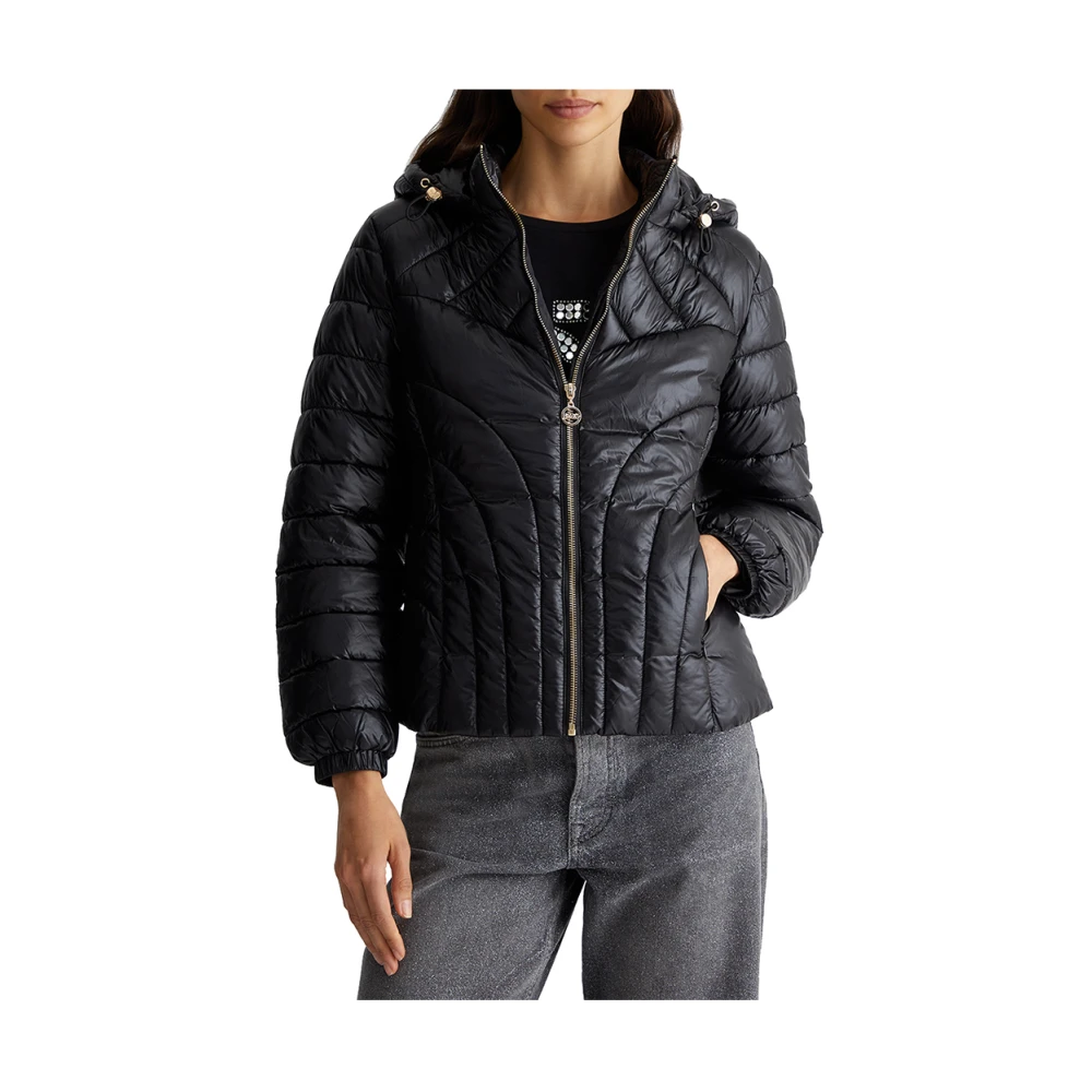 Liu Jo Gewatteerde Hoodie Jas Black Dames