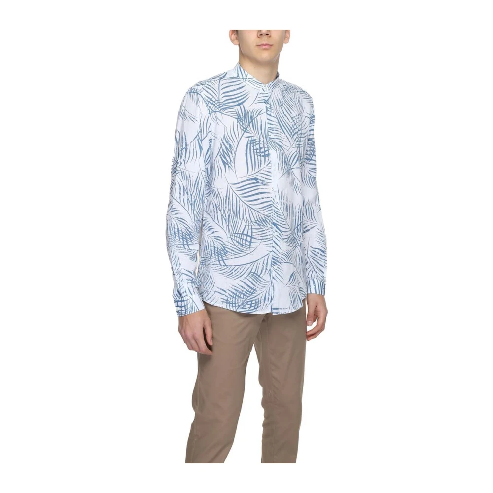 Antony Morato Linnen lange mouwen overhemd Lente Zomer Collectie Blue Heren