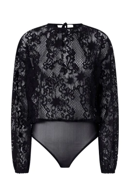Floral Lace Långärmad Bodysuit