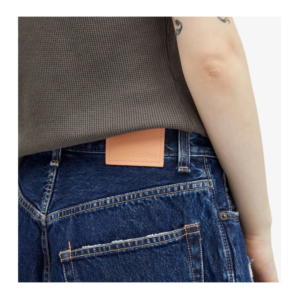 Acne Studios Versleten Denim Shorts Blue Dames
