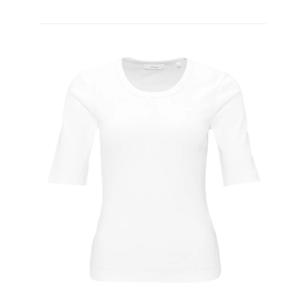 Opus Korte Mouw Top Sustafa White Dames