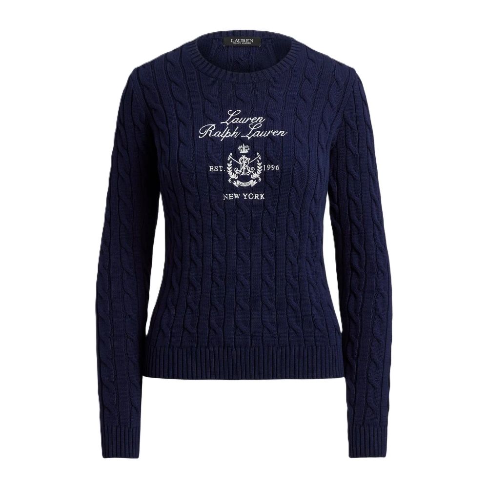 Ralph Lauren Women's Blue Round-Neck Knitwear, M, Rinett Long Sleeve Pullover