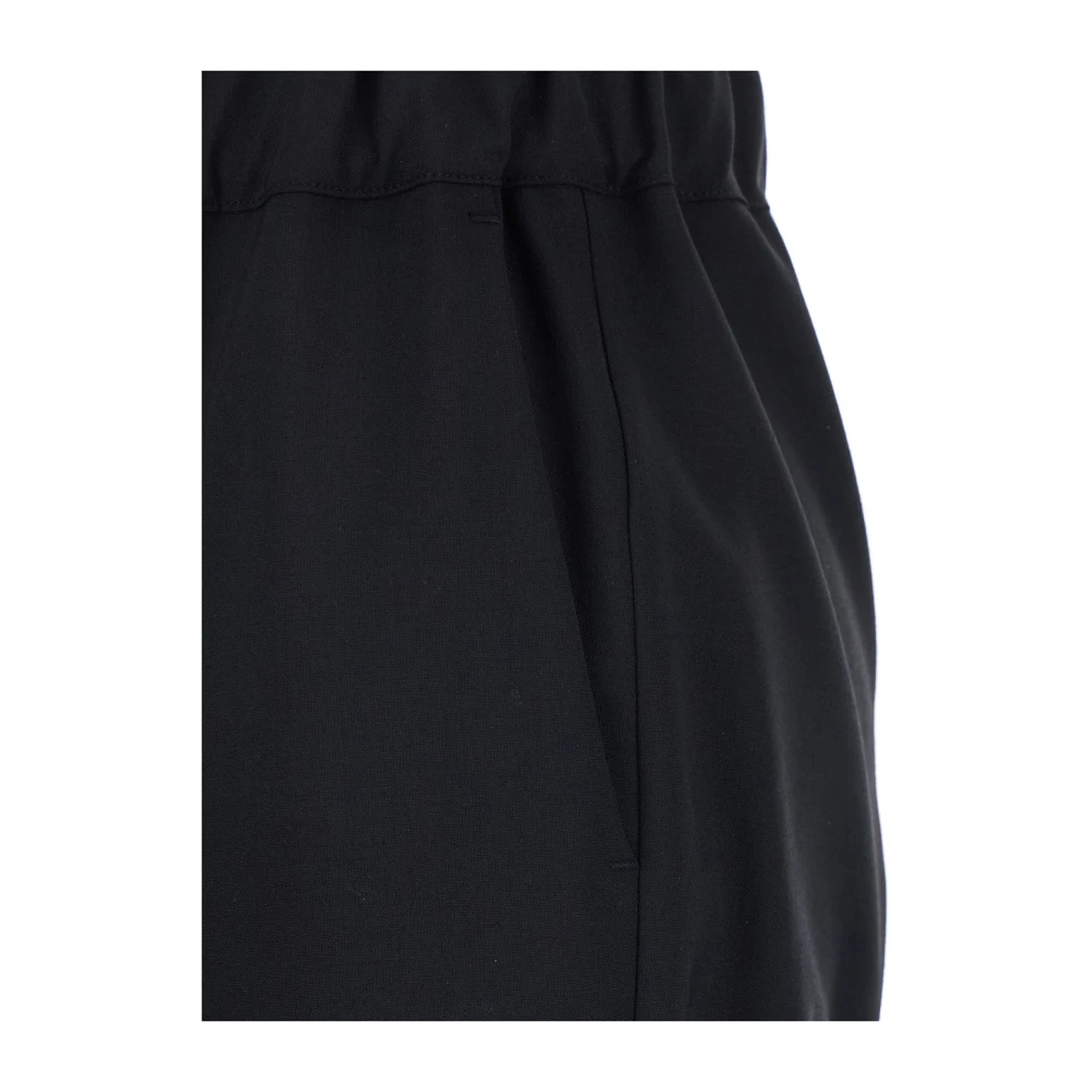 Semicouture Zwarte Broek met Koord in Wolmix Vrouw Black Dames