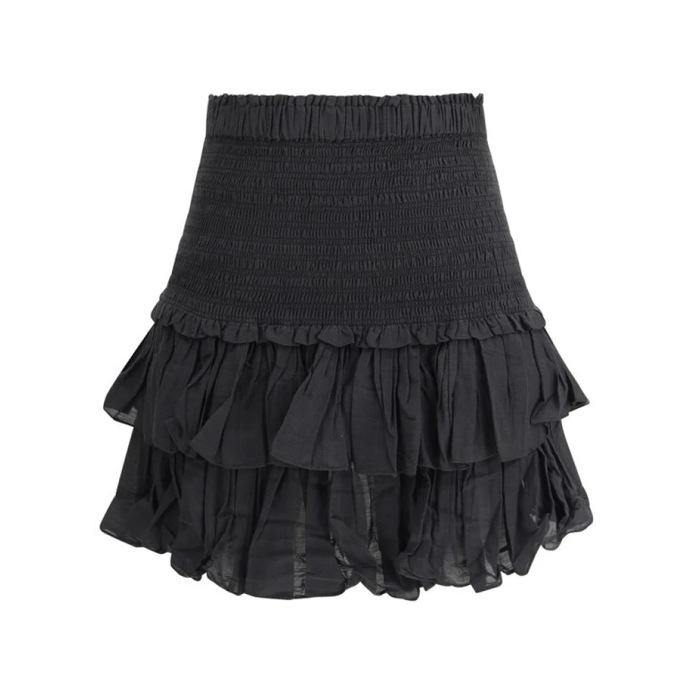 Isabel Marant Étoile Gerimpelde Katoenen Minirok Black Dames