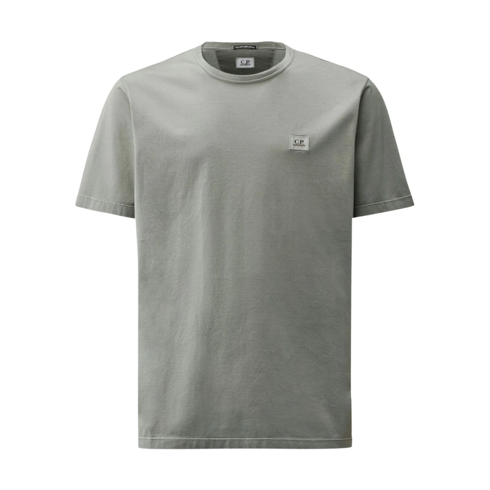 C.p. Company Men's Grey Mercerized Cotton Logo T-Shirt