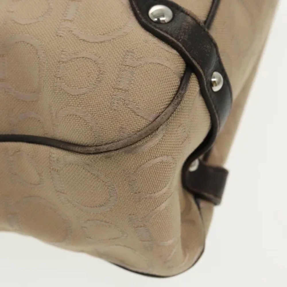 Salvatore Ferragamo Pre-owned Canvas handbags Beige Dames