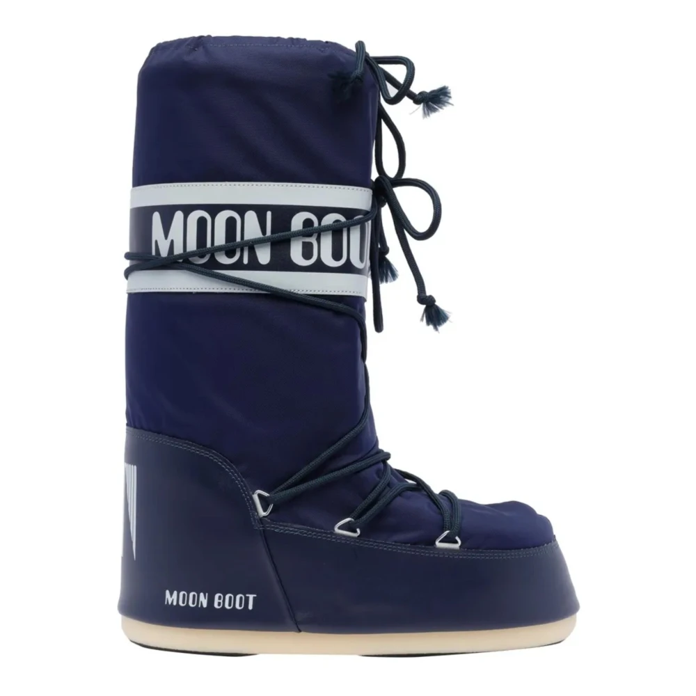 Moon Boot Ikoniska Nylon Vinterstövlar Blue, Flicka