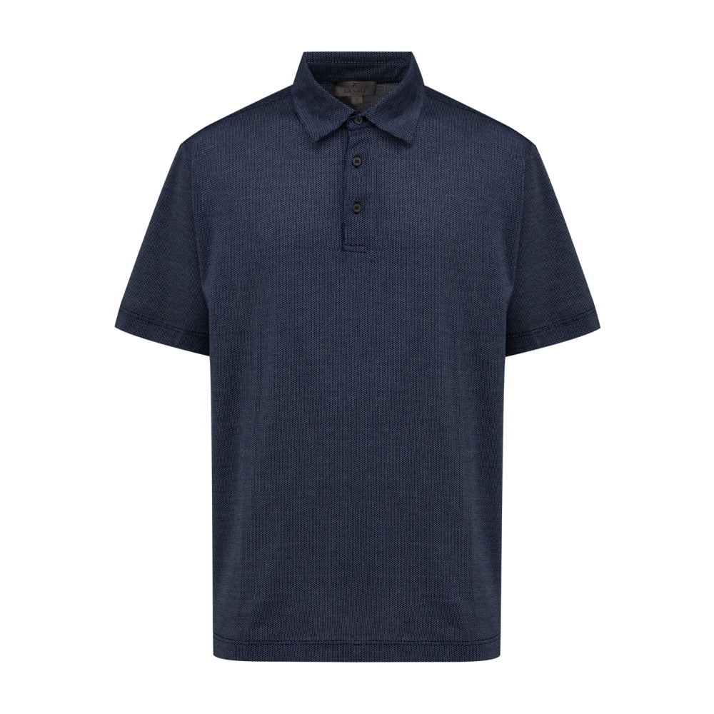 Canali Blauw poloshirt met korte mouwen Blue Heren