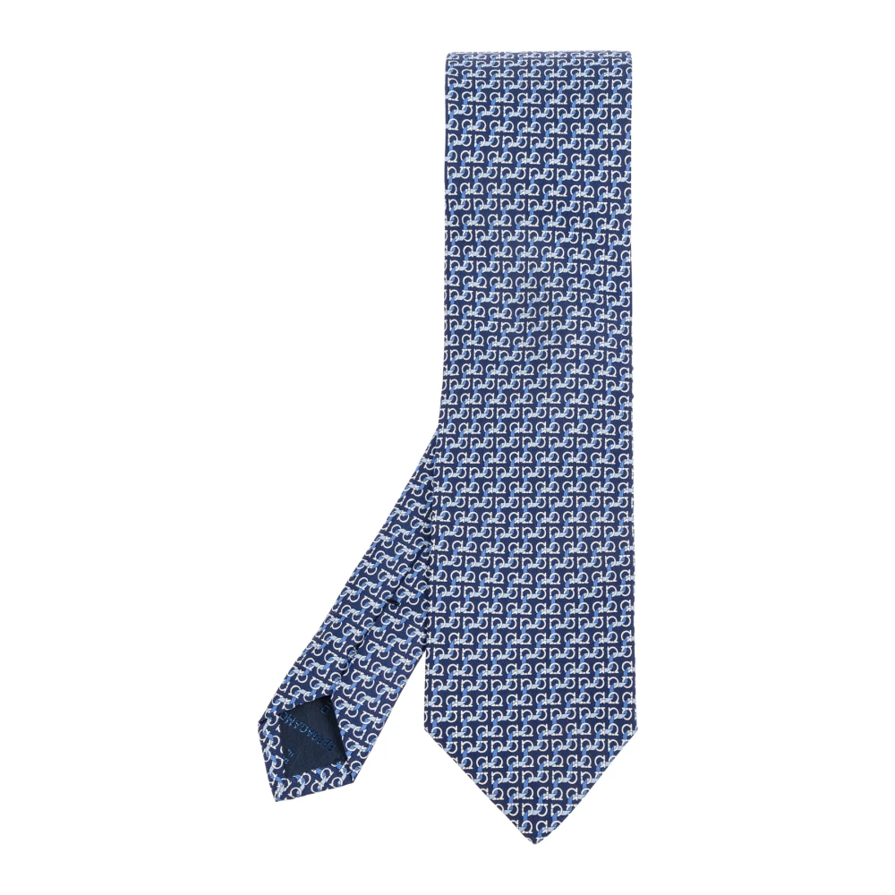 Salvatore Ferragamo Zijden stropdas Blue Heren