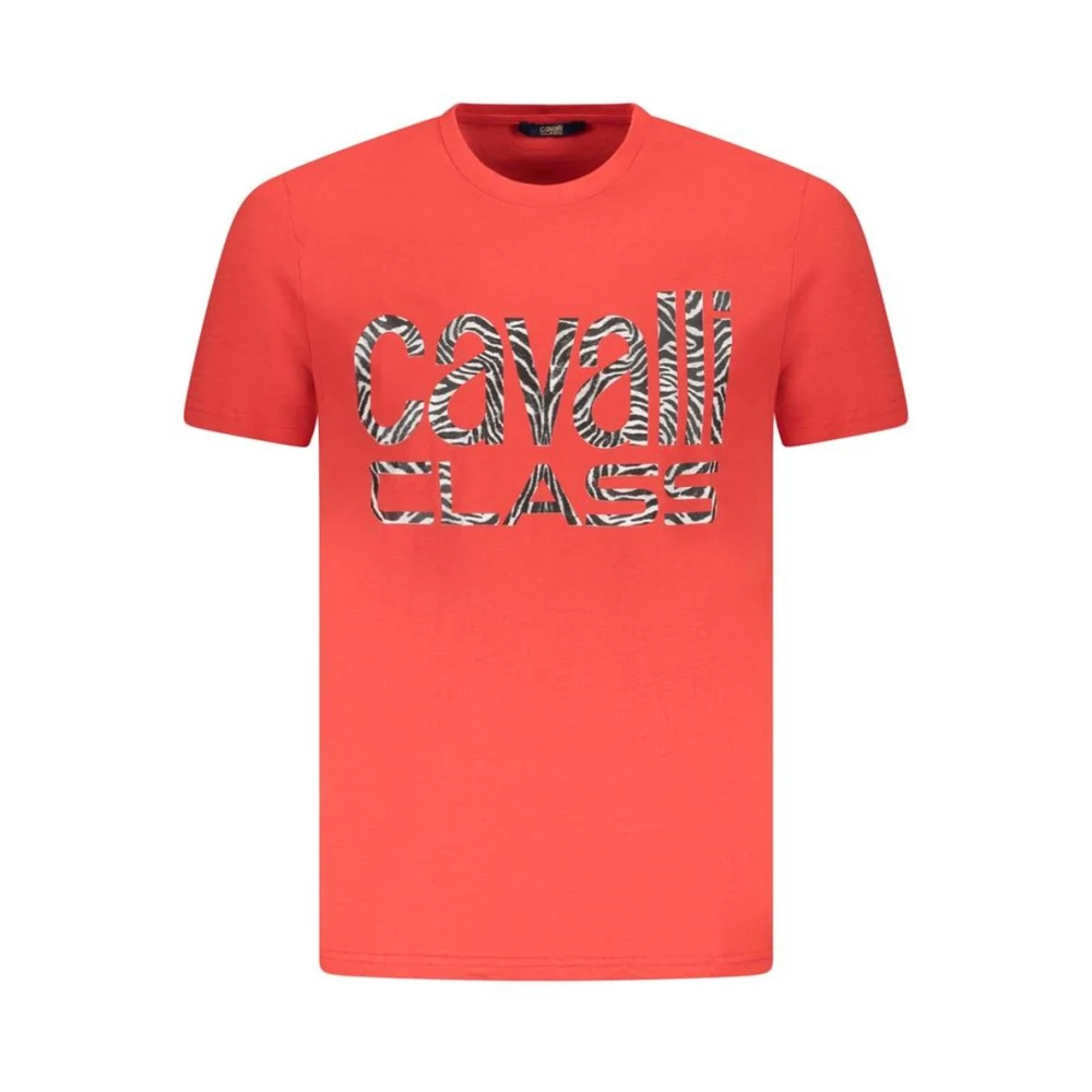 Cavalli Class Men's Red Zebra Logo Tee