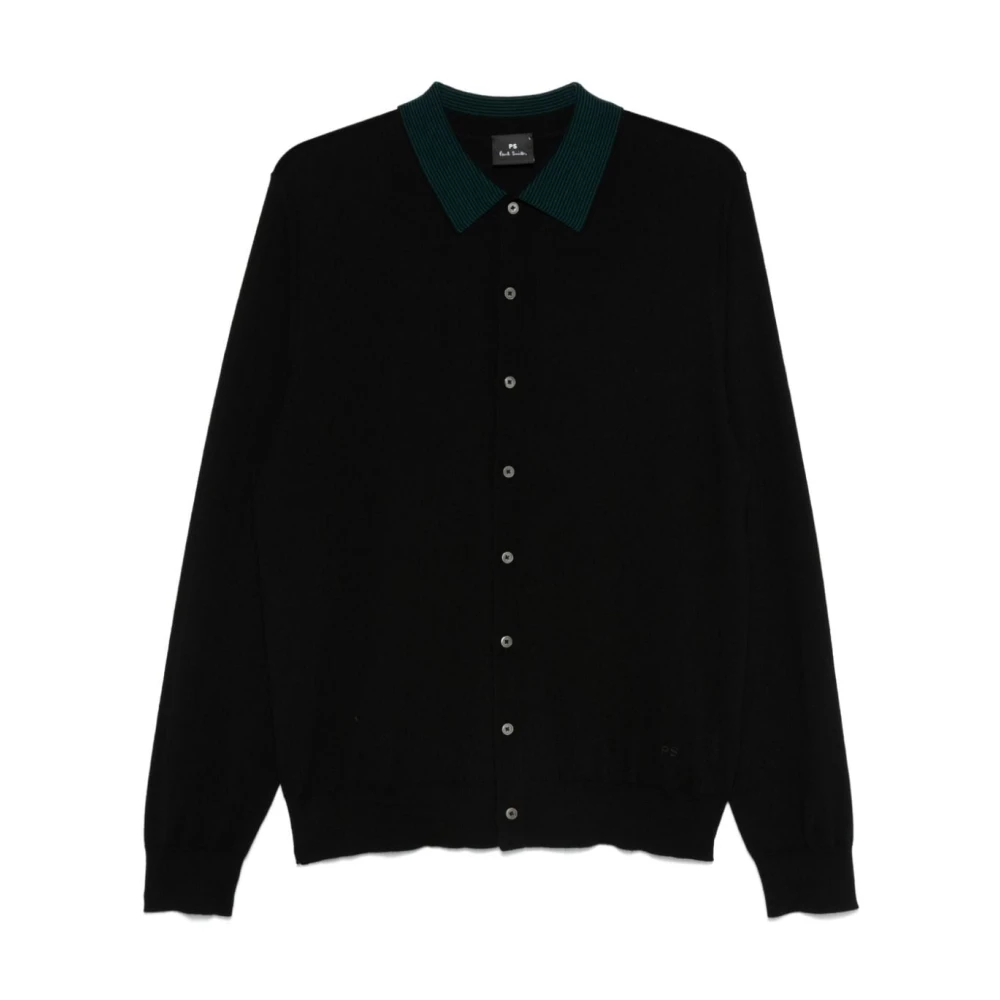 Paul Smith Merino Wol Polo Trui Zwart Black Heren