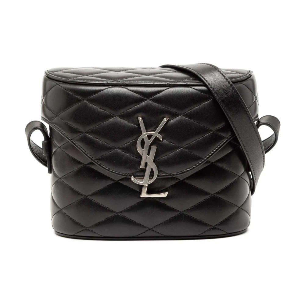 Saint Laurent Vintage Women's Black Pre-Owned Quilted Vanity Bag
