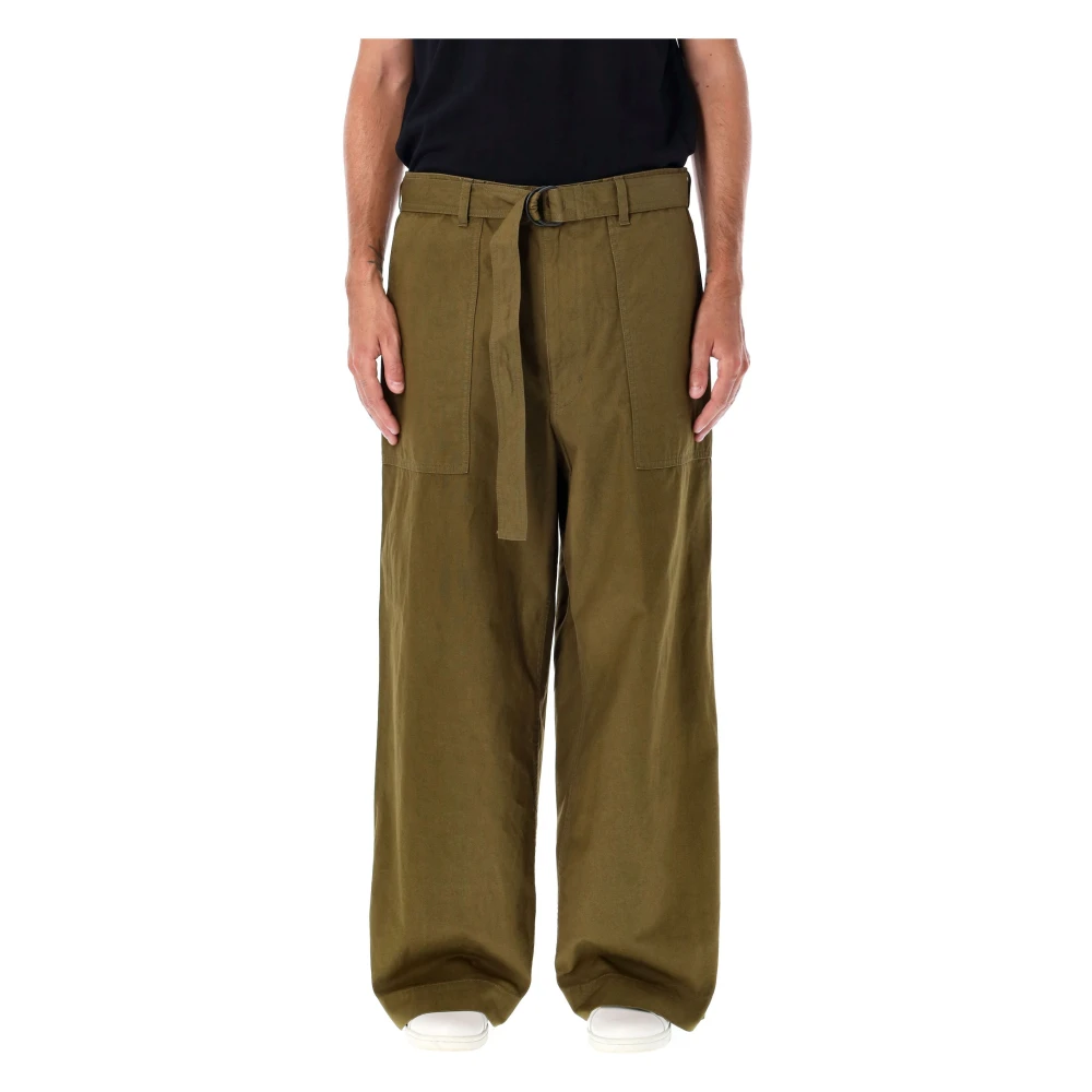 Comme des Garçons Khaki Cargo Broek Wide-Leg Fit Green Heren