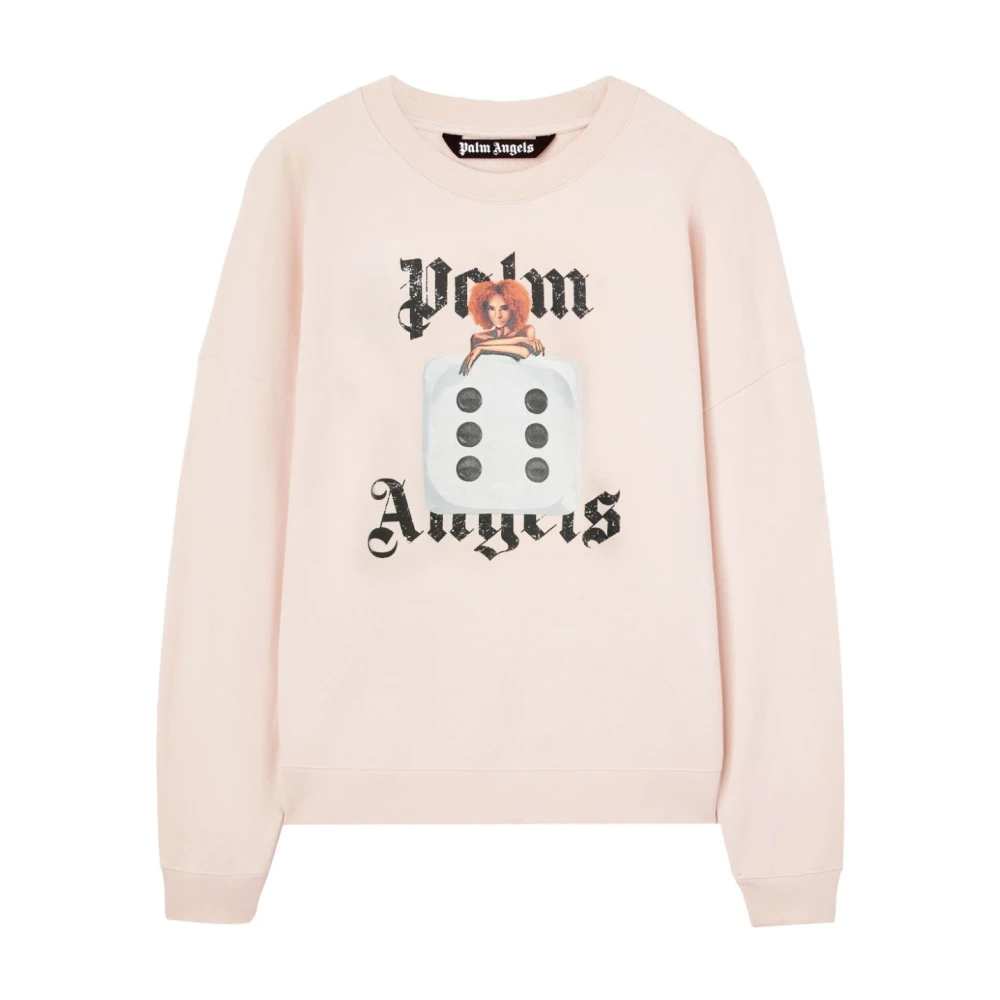 Palm Angels Lichtroze Sweater Voorprint Lange Mouw Pink Heren