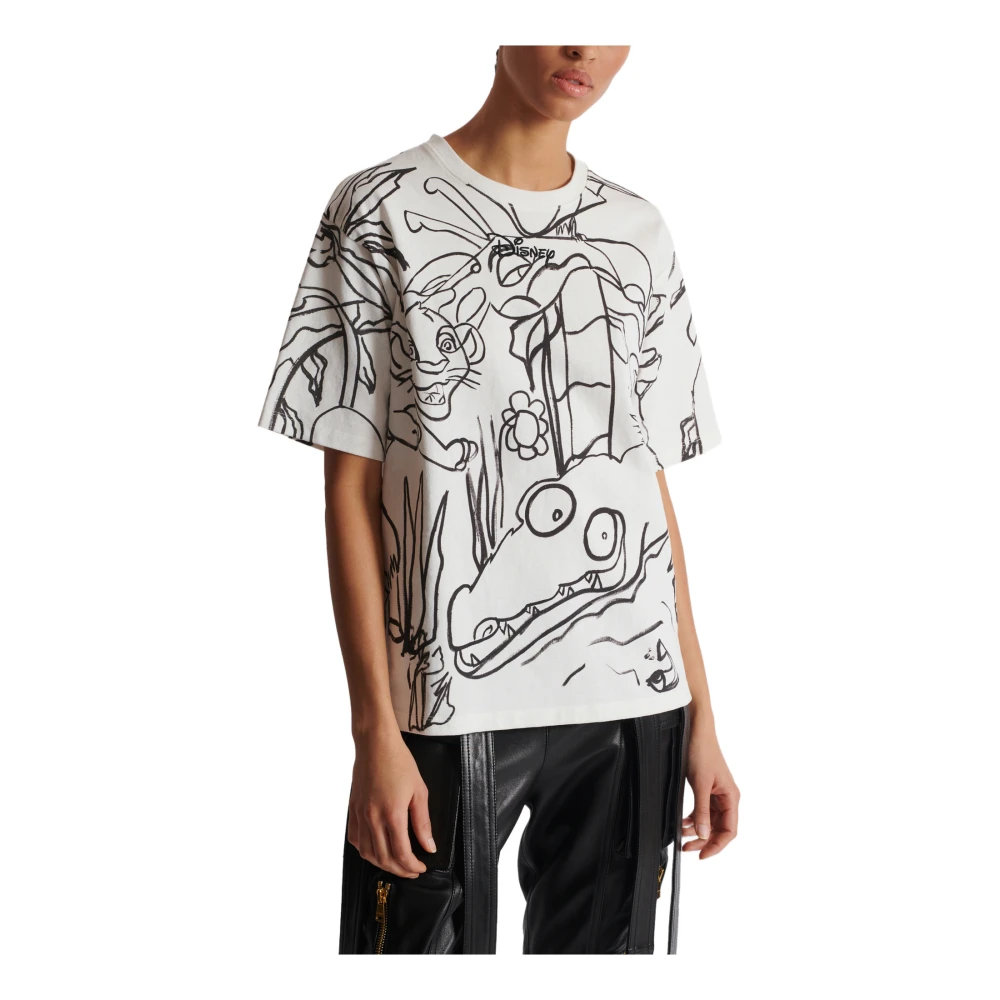 Balmain Disney x : The Lion King T-shirt met print voor kinderen White Dames