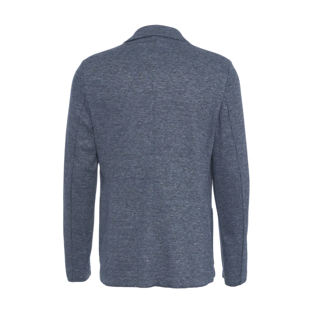 Harris Wharf London Blauwe Linnen Blend Blazer Stijlvol Ontwerp Blue Heren
