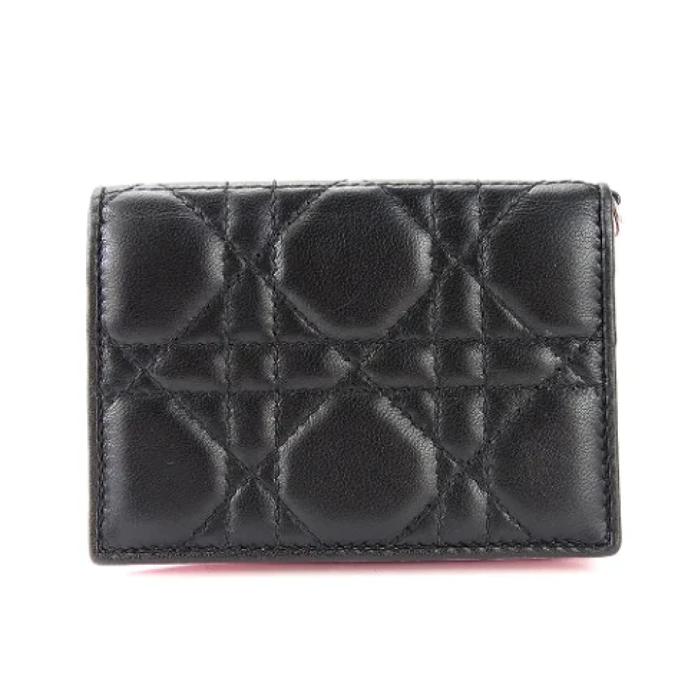 Dior Vintage Pre-owned Leather wallets Black Dames