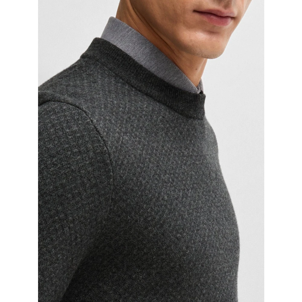 Hugo Boss Eltoro Jacquard Sweater Zwart Black Heren