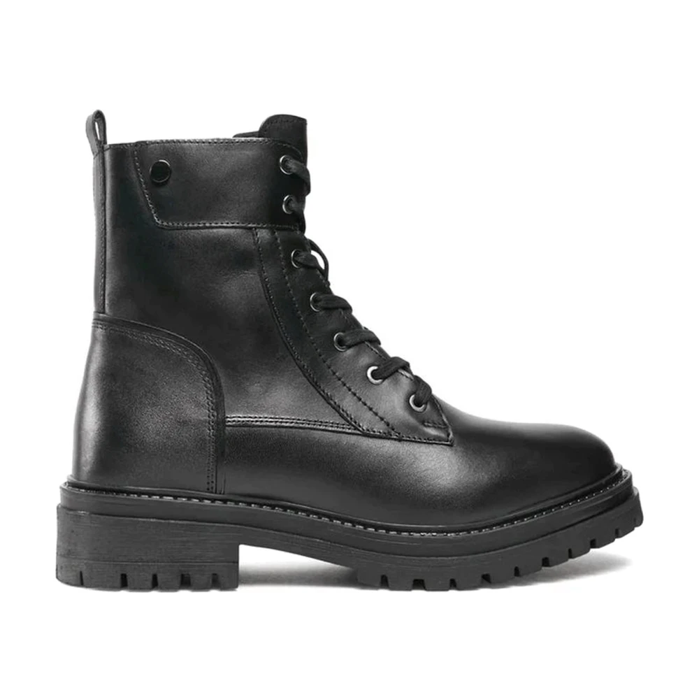 Geox Women's Black Iridea Booties - Lace-Up Boots - 5 Uk - Shoes